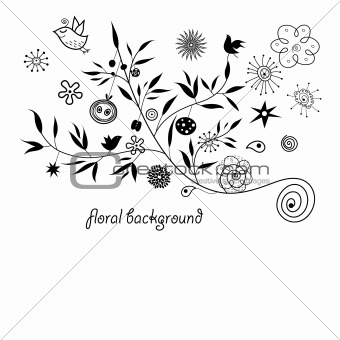 floral silhouette background