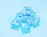 stack of blue Ice cubes