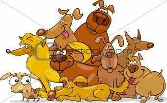cartoon dogs group
