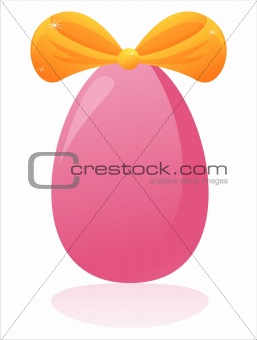 easter egg with orange bow