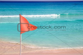 dangerous red flag in beach  sea signal