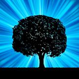 Tree with blue burst template. EPS 8