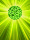 Sparkling green discoball. EPS 8