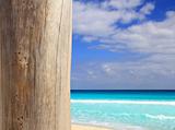 Caribbean tropical beach wood weathered pole