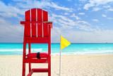 Baywatch red seat yellow wind flag tropical caribbean