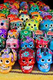 Aztec skulls Mexican Day of the Dead colorful