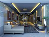 living room with modern style.3d render