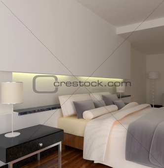 modern style bedroom interior 3d rendering