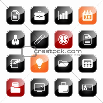 Office and business icons - glossy series