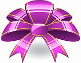 Purple ribbon bow