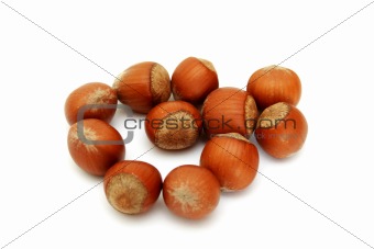Shot of hazelnuts