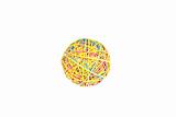 a colorful ball of rubber bands