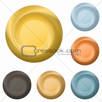 Round metal buttons