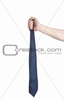 man holding blue tie