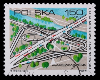 Poland - CIRCA 1974: A stamp - Warsaw