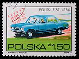 Poland - CIRCA 1973: A stamp - Fiat