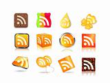 different style of rss icon set 