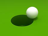 Golf ball and hole