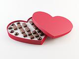 Red heart chocolate box