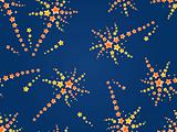 seamless pattern of firework with yellow and red stars