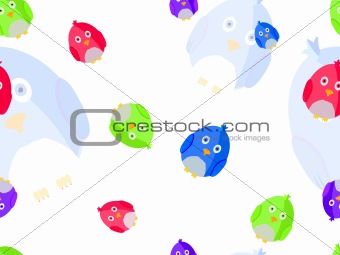 colorful bird seamless pattern