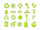 go green ecological icon set