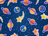 blue space seamless pattern 