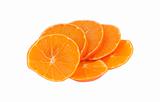 bright fresh ripe sliced orange isolated  food background 