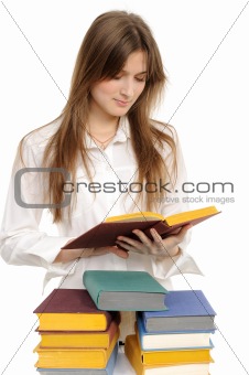 student girl with books