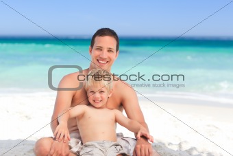 Portrait of a father and his son