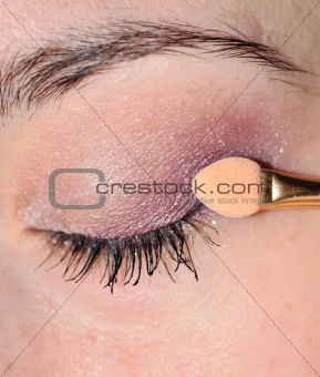 makeup with eyeshadows closeup