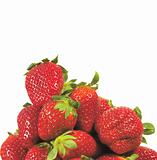 Few Fresh Strawberries isolated on white
