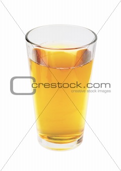 glass of apple juice isolated on white background