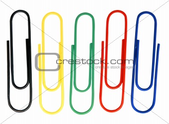 paper clips on white background