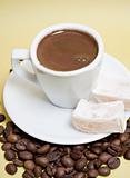 Coffee served with Turkish delight
