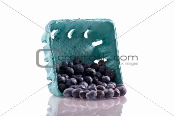 Delicious Blueberries Spilled from Carton