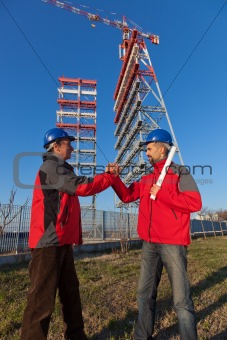 Two Engineers in a Construction Site