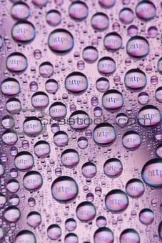 http:// in water drops