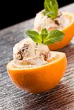 Orange and Ice Cream - Dessert 