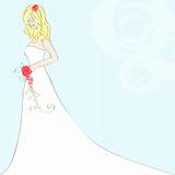 Beautiful bride with bouquet Vector Illustration