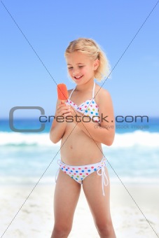 Little girl eating her ice cream