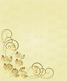 golden abstract floral background