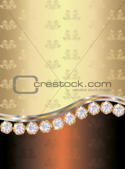 golden background with diamonds