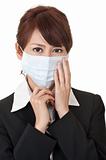 Business woman in protective mask