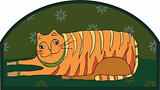 Orange striped big cat