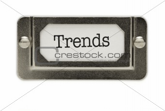 Trends File Drawer Label Isolated on a White Background.