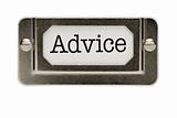Advice File Drawer Label Isolated on a White Background.