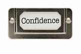 Confidence File Drawer Label Isolated on a White Background.