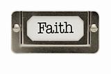 Faith File Drawer Label Isolated on a White Background.