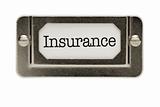 Insurance File Drawer Label Isolated on a White Background.